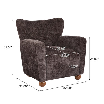Isorylis Premium Fabric Cozy Wingback Solid Armchair