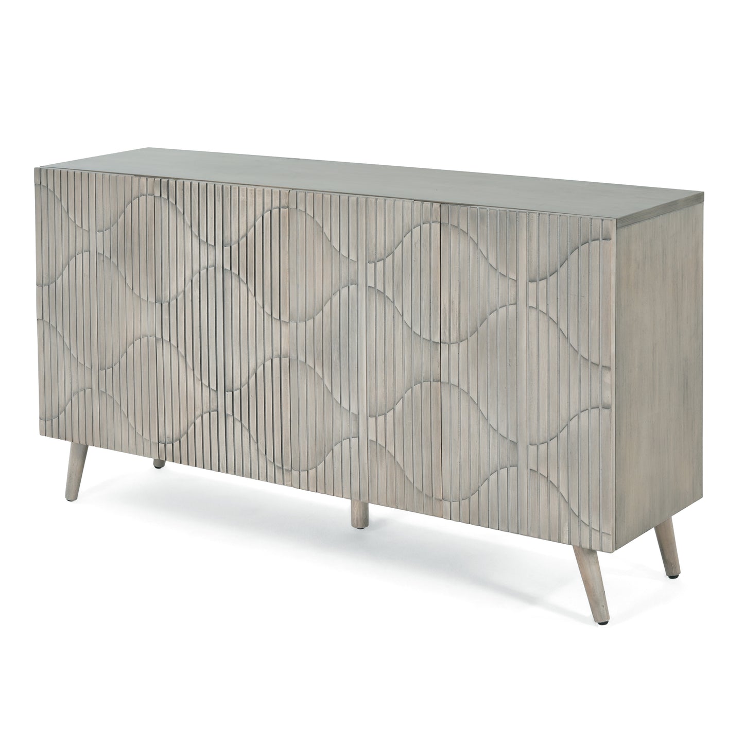 Meliora Modern Fluted Sideboard with Adjustable Shelves