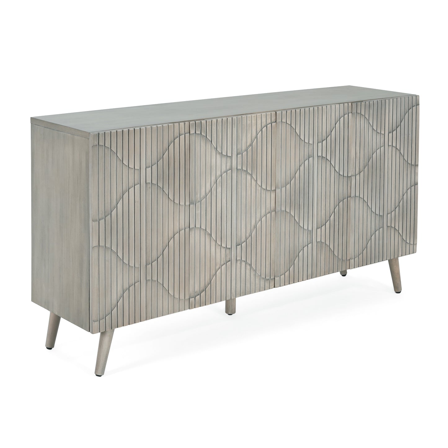 Meliora Modern Fluted Sideboard with Adjustable Shelves