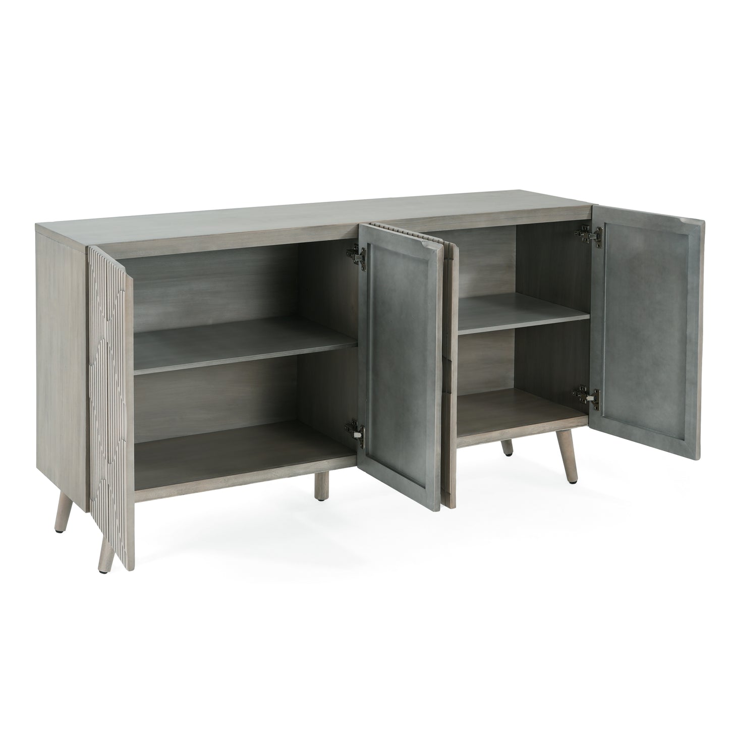 Meliora Modern Fluted Sideboard with Adjustable Shelves
