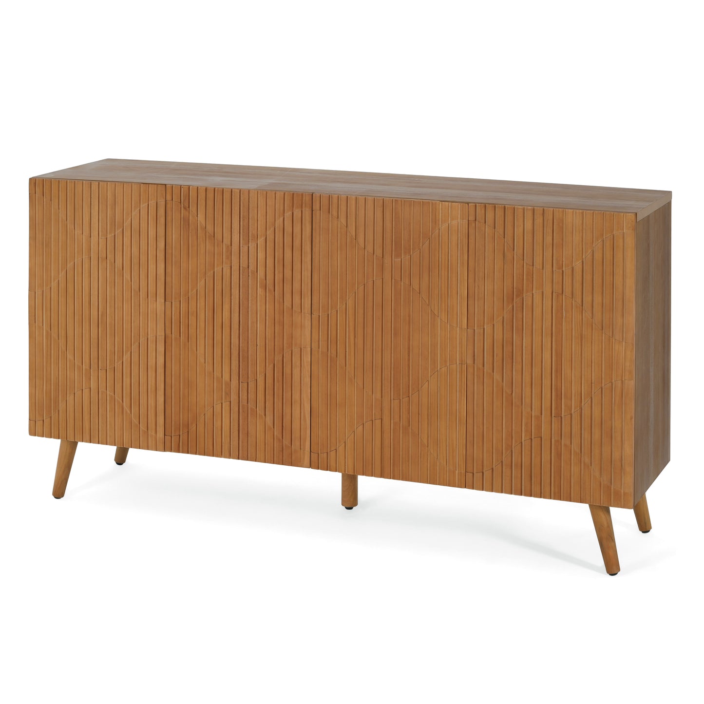 Meliora Modern Fluted Sideboard with Adjustable Shelves