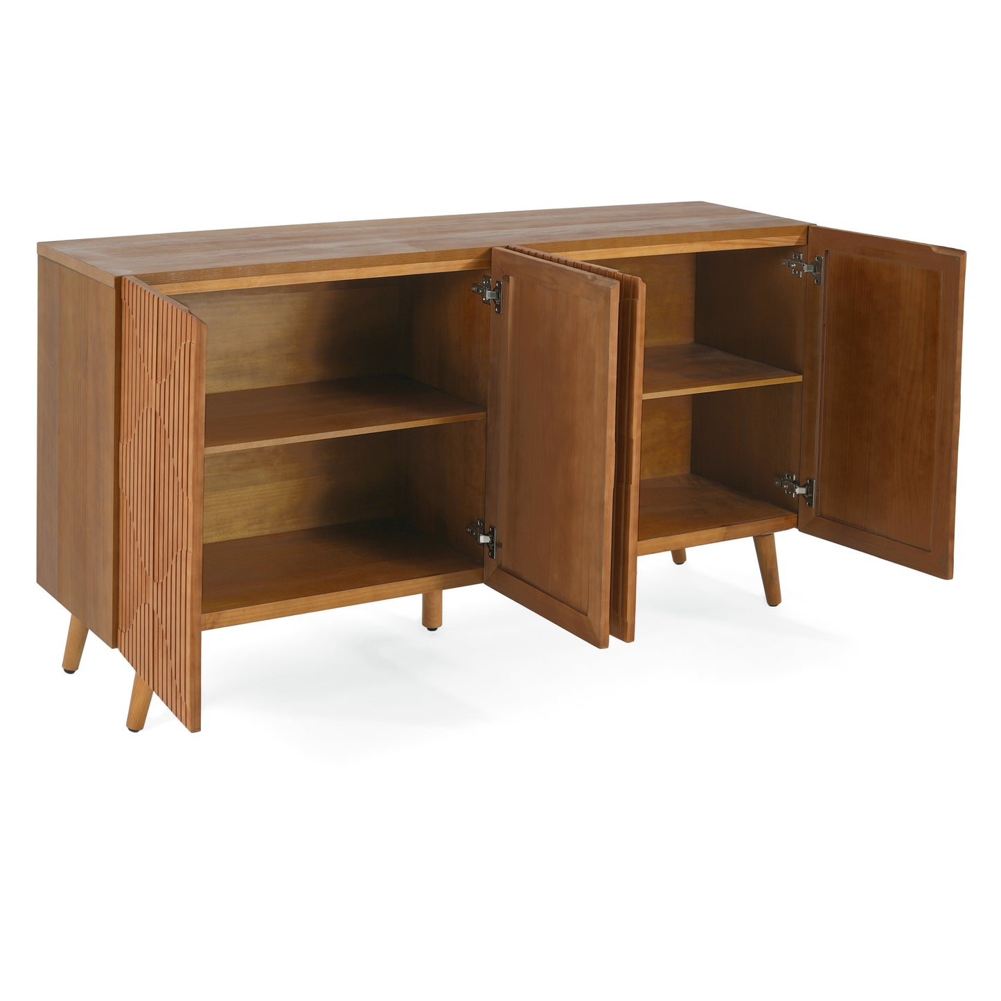 Meliora Modern Fluted Sideboard with Adjustable Shelves