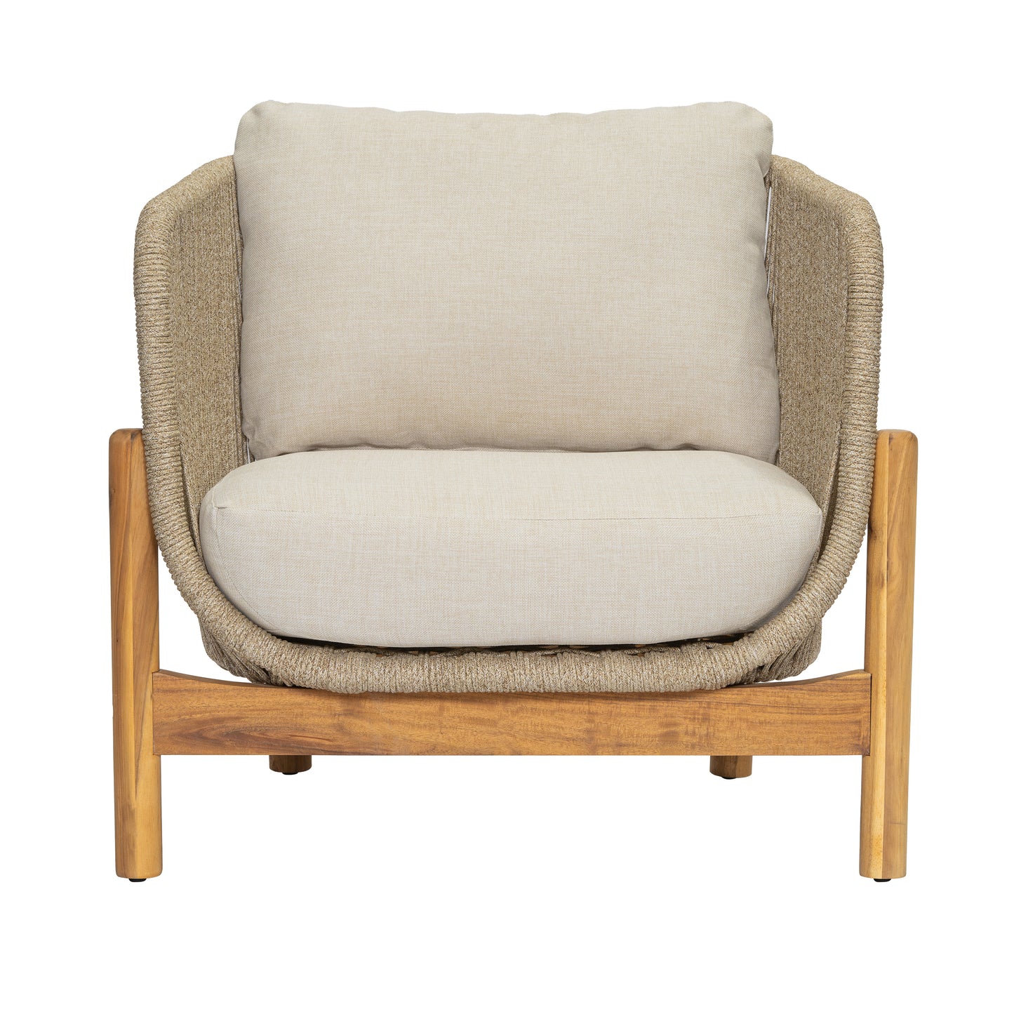 Outdoor 3 Pieces Chat Set 2 Patio Club Chairs  and 1 End Table  With Water-resistant cushions