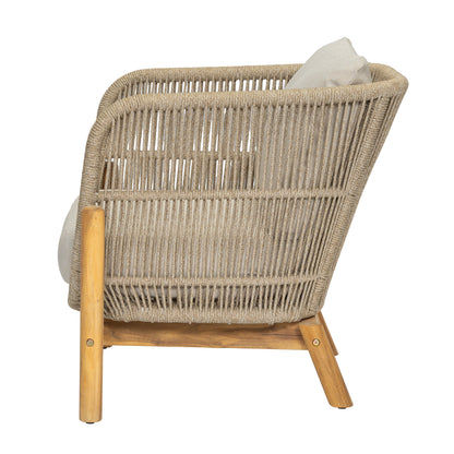 Outdoor 3 Pieces Chat Set 2 Patio Club Chairs  and 1 End Table  With Water-resistant cushions