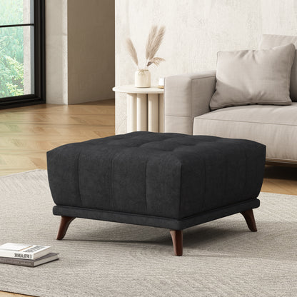 Sonicpeak Mid-Century Modern PU Upholstered Ottoman
