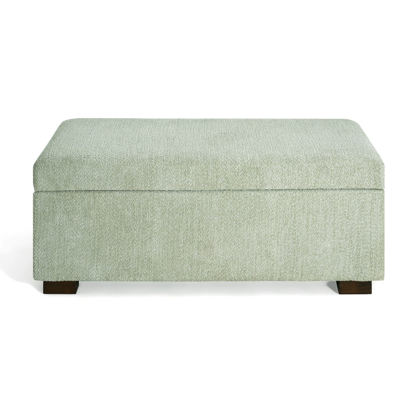 Hopehorizon Rectangle Chenile Solid Wood Storage Ottoman Chenille