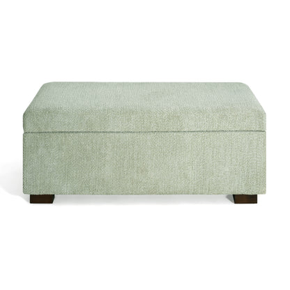 Hopehorizon Rectangle Chenile Solid Wood Storage Ottoman Chenille