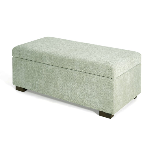 Hopehorizon Rectangle Chenile Solid Wood Storage Ottoman Chenille
