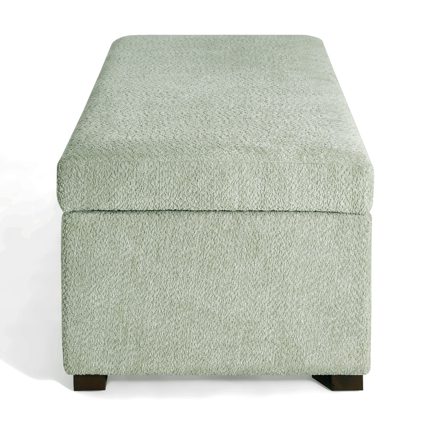 Hopehorizon Rectangle Chenile Solid Wood Storage Ottoman Chenille