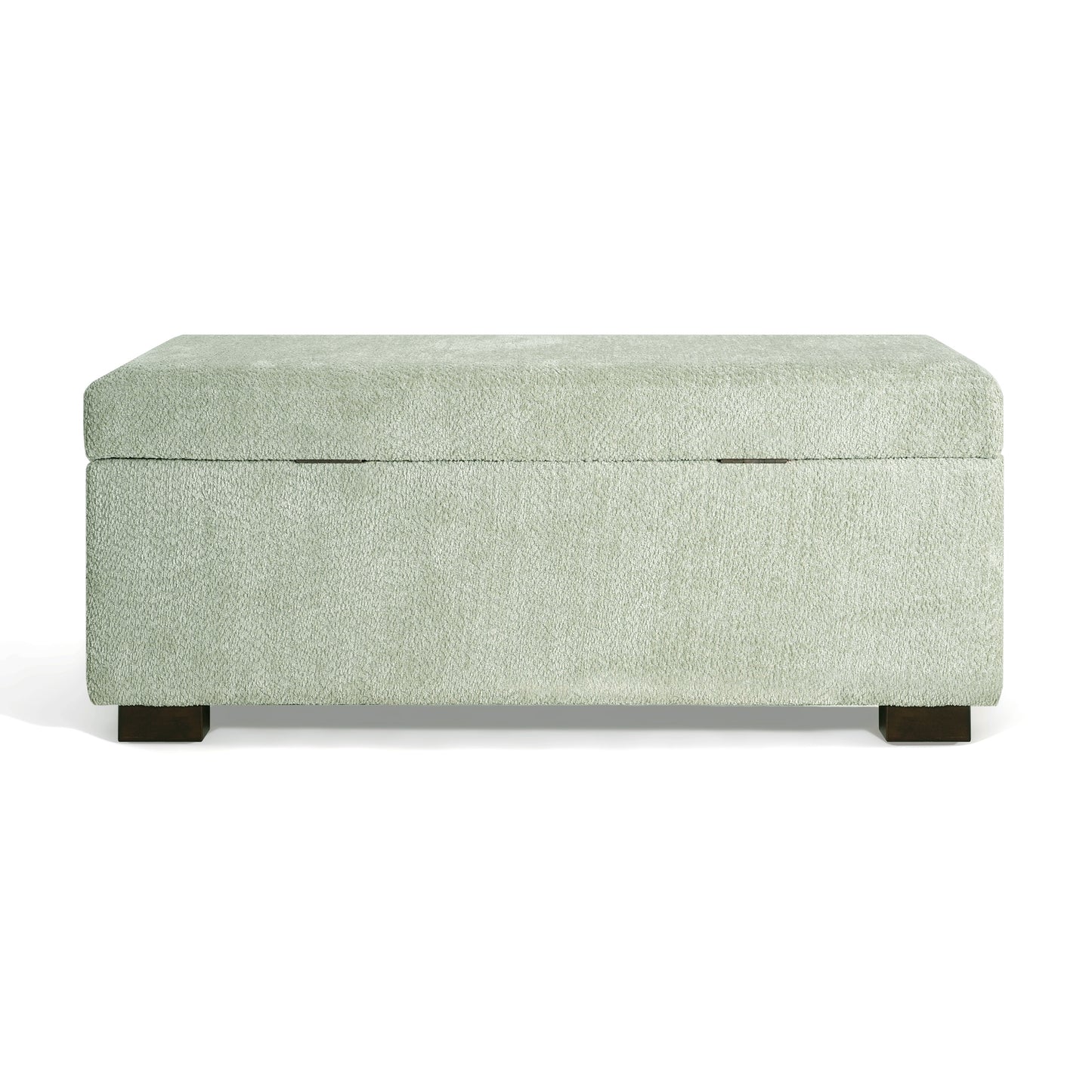 Hopehorizon Rectangle Chenile Solid Wood Storage Ottoman Chenille