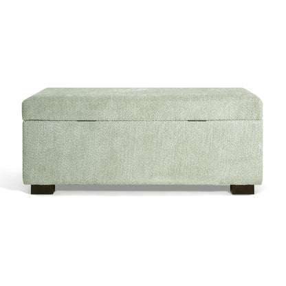 Hopehorizon Rectangle Chenile Solid Wood Storage Ottoman Chenille