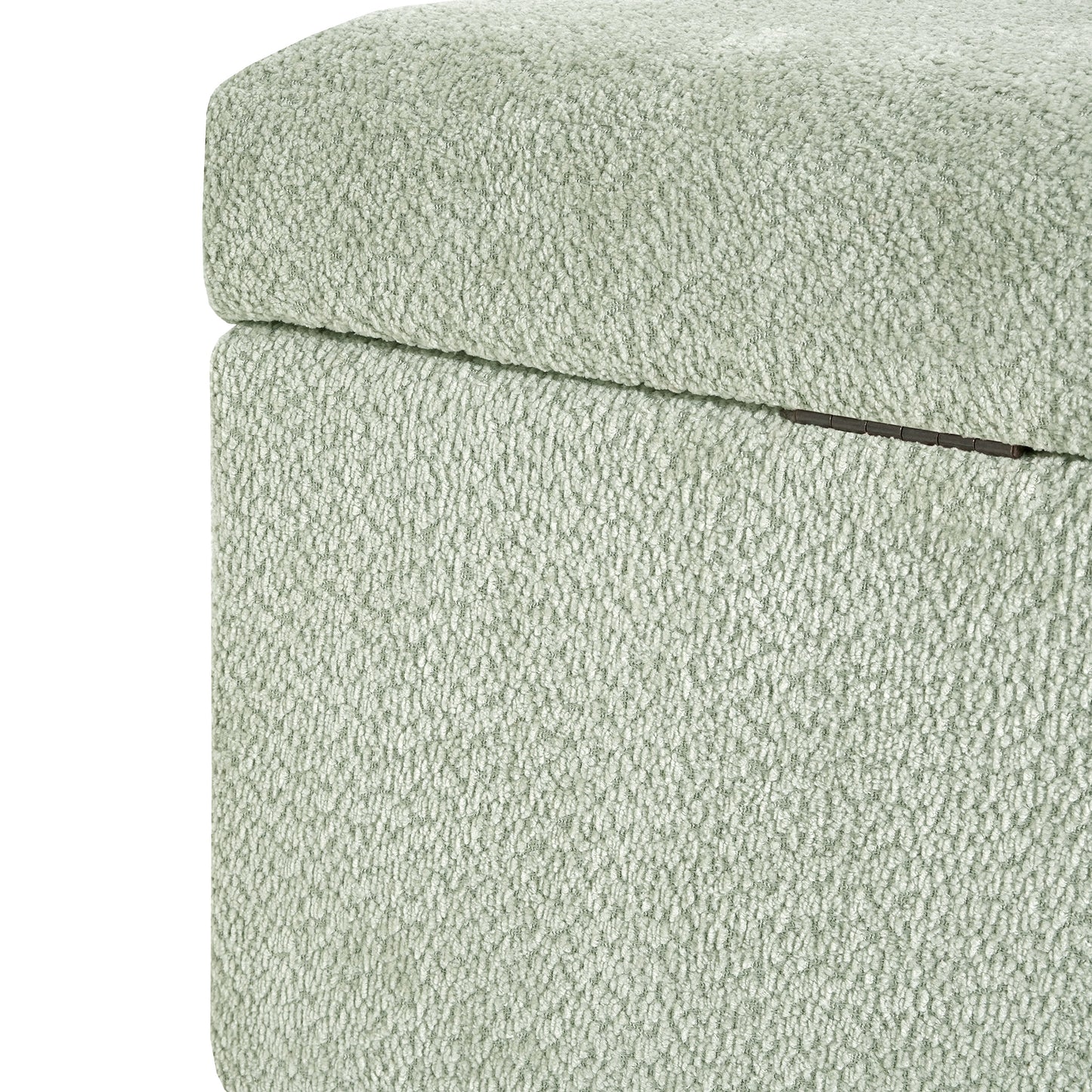 Hopehorizon Rectangle Chenile Solid Wood Storage Ottoman Chenille