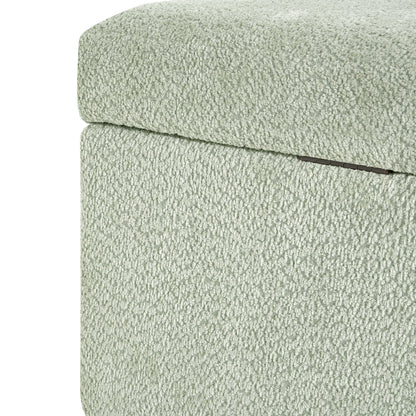 Hopehorizon Rectangle Chenile Solid Wood Storage Ottoman Chenille