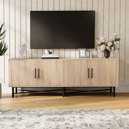 Manafaat Functional 4-Door TV Cabinet – 2 Storage Spaces, Adjustable Shelves,for Living Room