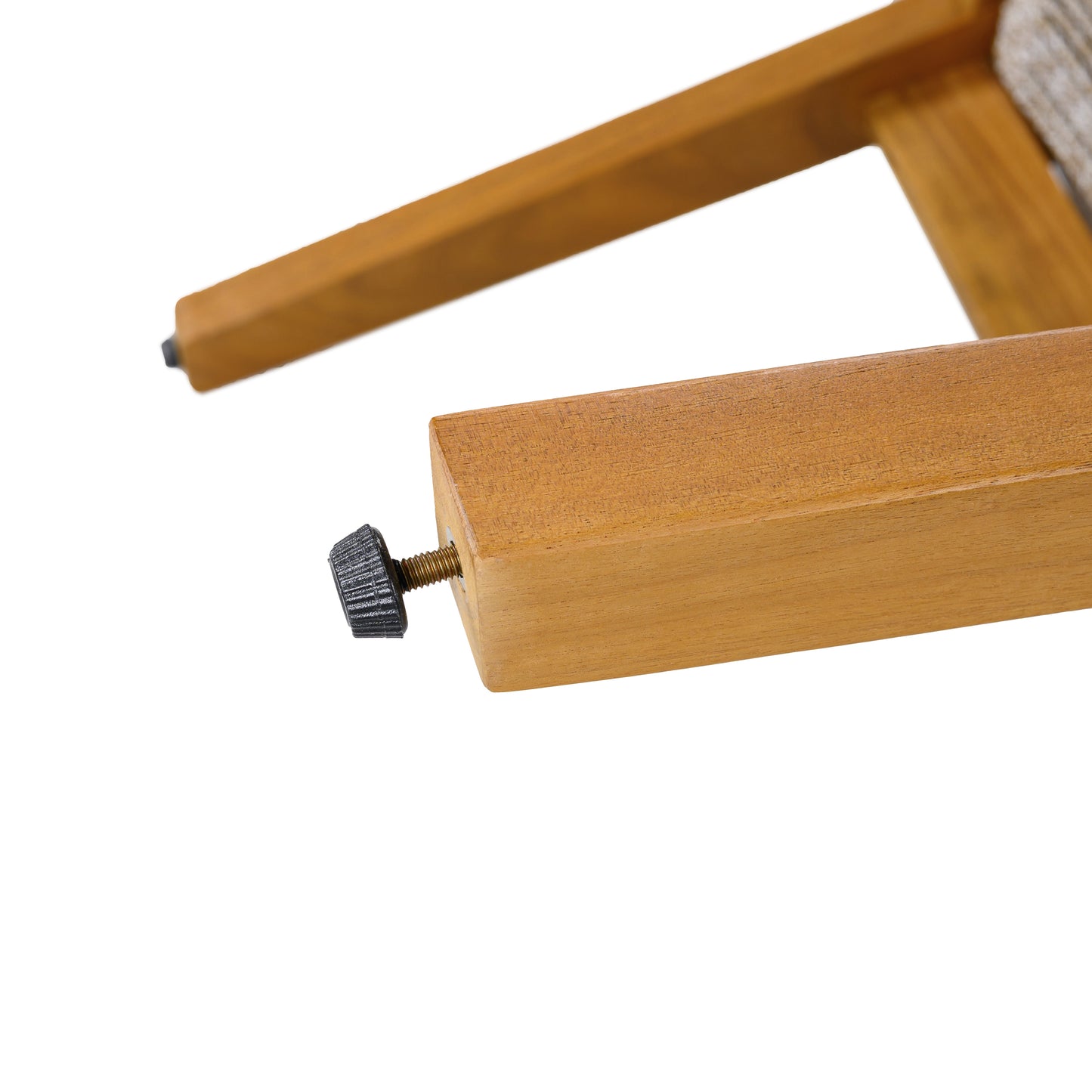 Aelfric Outdoor Dining Chairs Set of 2, Teak Finish Wood Frame and Mix Brown Rope, Natural Courtyard Style, 400lbs Capacity