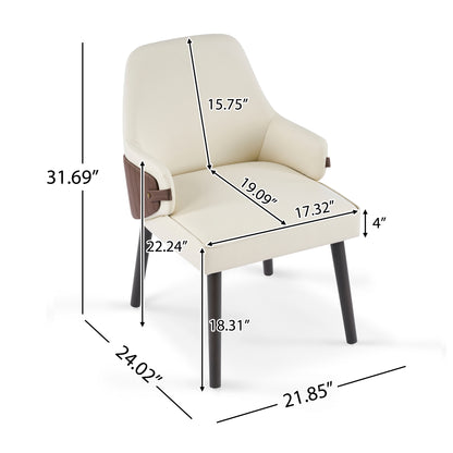 Marlow Indoor Dining Chair Set of 2, Two-Tone Fabric Armchairs with Sturdy Frame, Modern Accent Chairs for Dining Room & Living Area, 300lbs Capacity