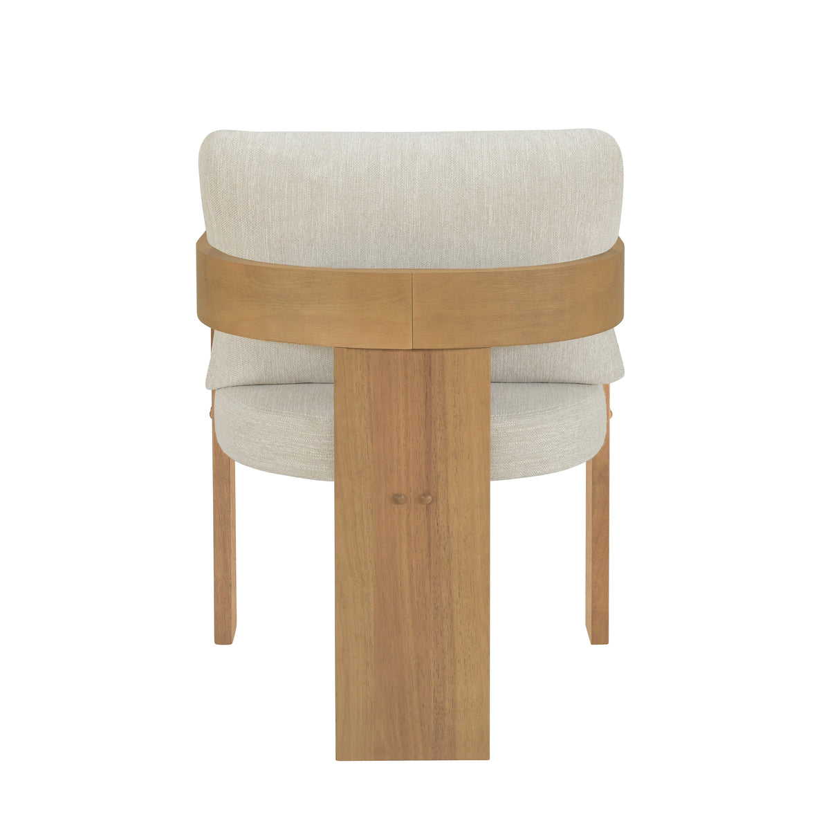 Evocative Yorick Modern Dining Chair Set of 2 with Cushion, Solid Wood Dining Room Armchair Set, Curved Backrest Kitchen Side Chair, Living Room Comfy Extra Seat, Natural+Beige