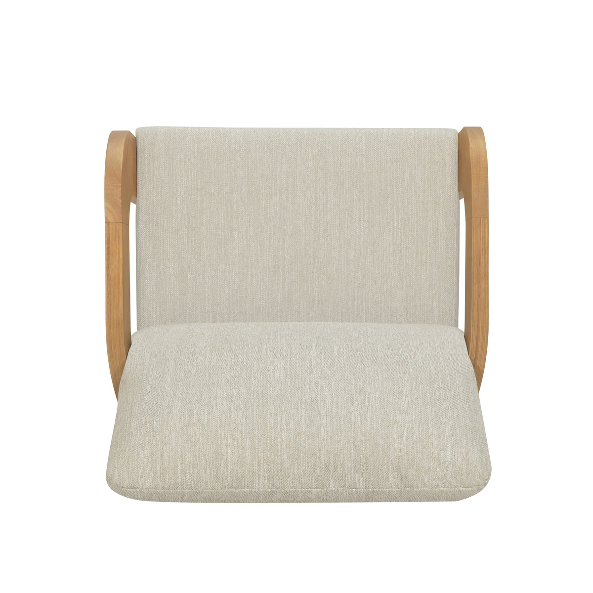 Evocative Yorick Modern Dining Chair Set of 2 with Cushion, Solid Wood Dining Room Armchair Set, Curved Backrest Kitchen Side Chair, Living Room Comfy Extra Seat, Natural+Beige