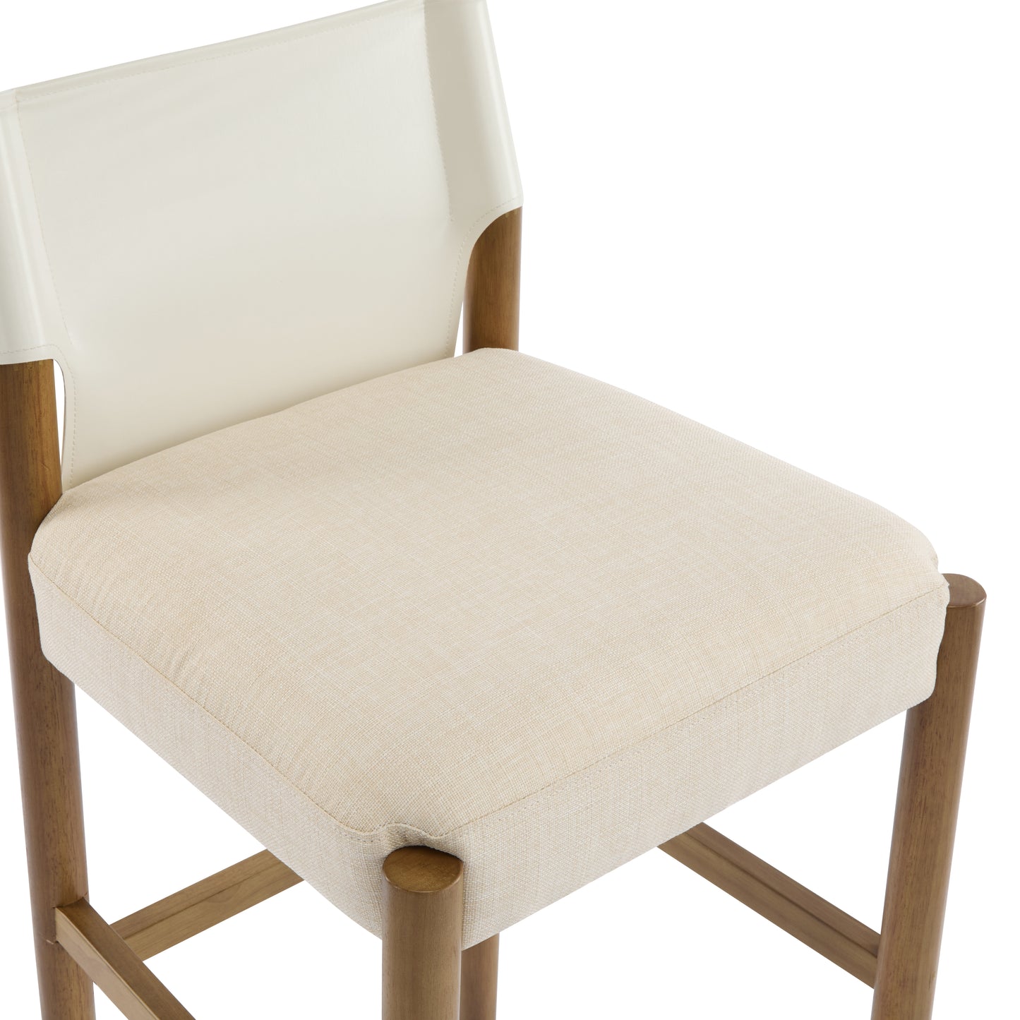 Wrenar Modern Solid Wood Bar Stool with Polyester Cushion,Set of 2