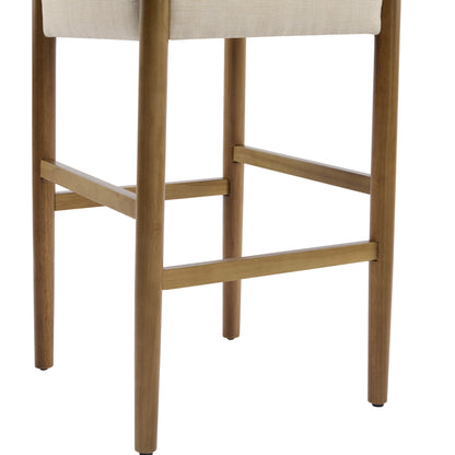Wrenar Modern Solid Wood Bar Stool with Polyester Cushion,Set of 2