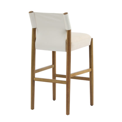 Wrenar Modern Solid Wood Bar Stool with Polyester Cushion,Set of 2