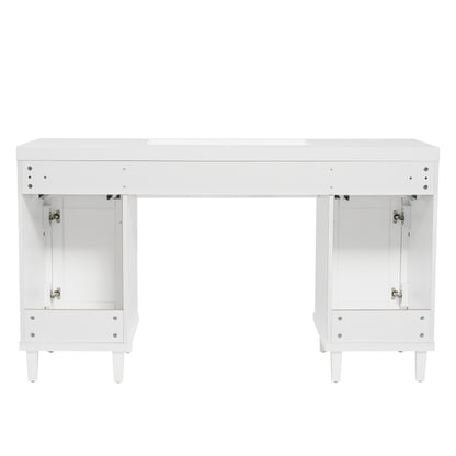 Carew 60-Inch Modern Bathroom Vanity – Spacious SMC Sink Cabinet with Soft-Close Drawers, Tip-Out Tray