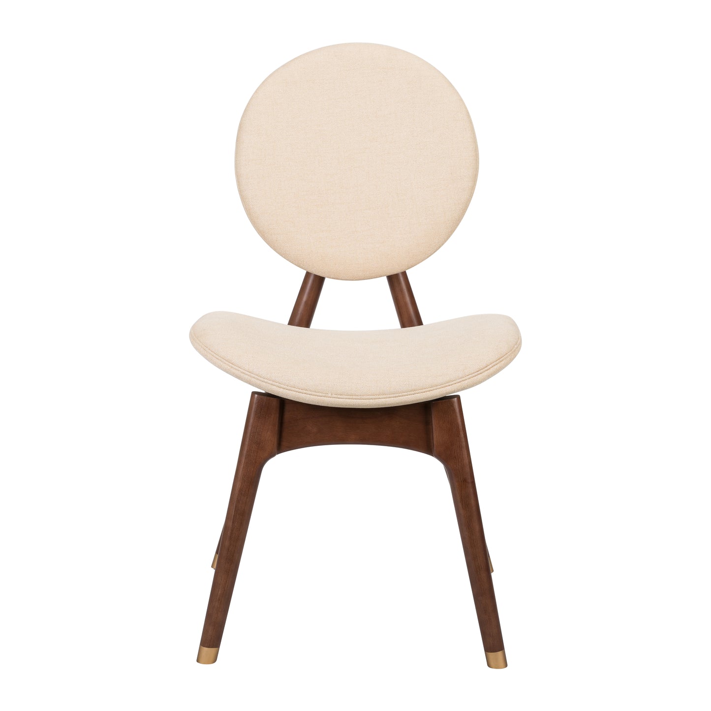 Nomi Upholstered Dining Chair with Curved Back Support and Solid Wood Frame