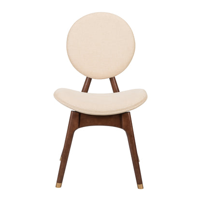 Nomi Upholstered Dining Chair with Curved Back Support and Solid Wood Frame