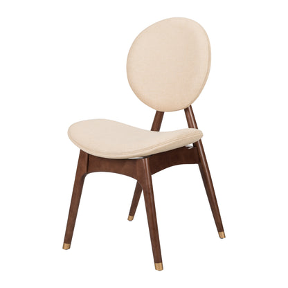 Nomi Upholstered Dining Chair with Curved Back Support and Solid Wood Frame