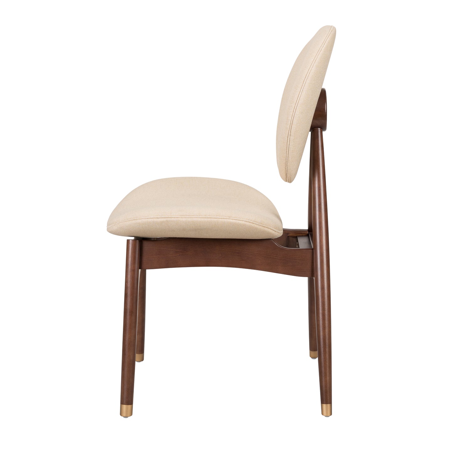 Nomi Upholstered Dining Chair with Curved Back Support and Solid Wood Frame