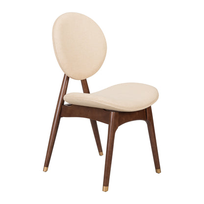 Nomi Upholstered Dining Chair with Curved Back Support and Solid Wood Frame