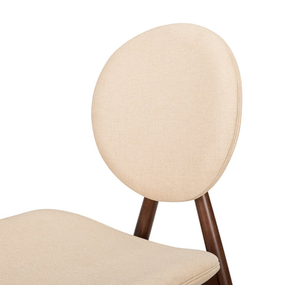 Nomi Upholstered Dining Chair with Curved Back Support and Solid Wood Frame