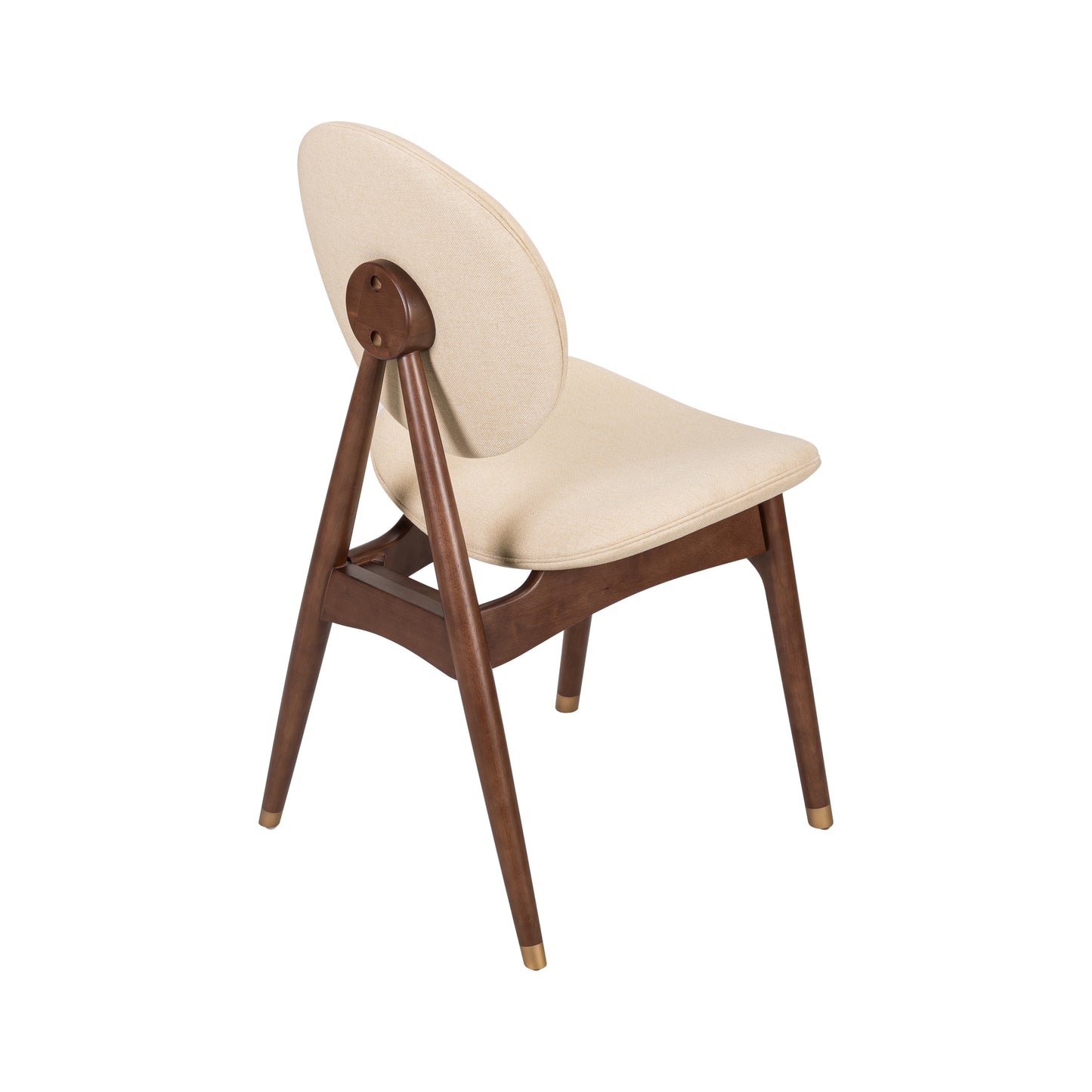 Nomi Upholstered Dining Chair with Curved Back Support and Solid Wood Frame