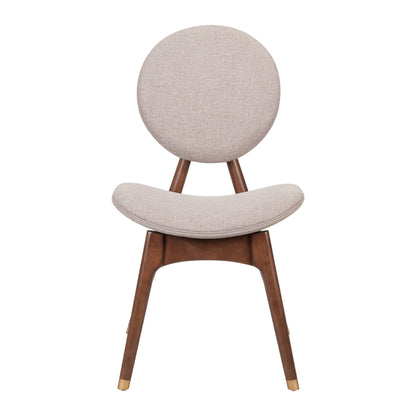 Nomi Upholstered Dining Chair with Curved Back Support and Solid Wood Frame