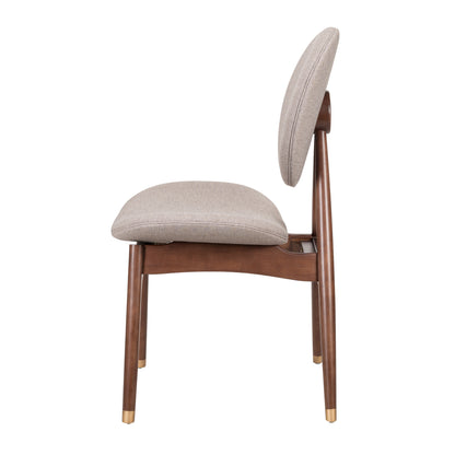 Nomi Upholstered Dining Chair with Curved Back Support and Solid Wood Frame