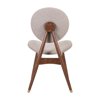 Nomi Upholstered Dining Chair with Curved Back Support and Solid Wood Frame