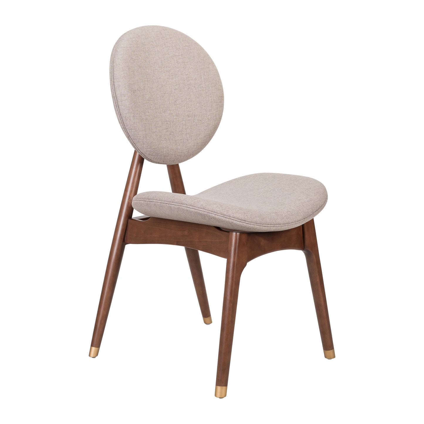 Nomi Upholstered Dining Chair with Curved Back Support and Solid Wood Frame