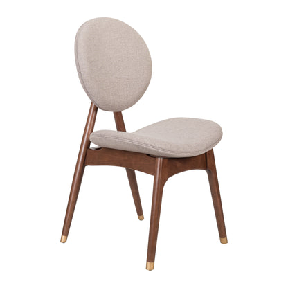 Nomi Upholstered Dining Chair with Curved Back Support and Solid Wood Frame