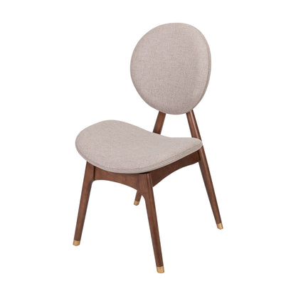 Nomi Upholstered Dining Chair with Curved Back Support and Solid Wood Frame