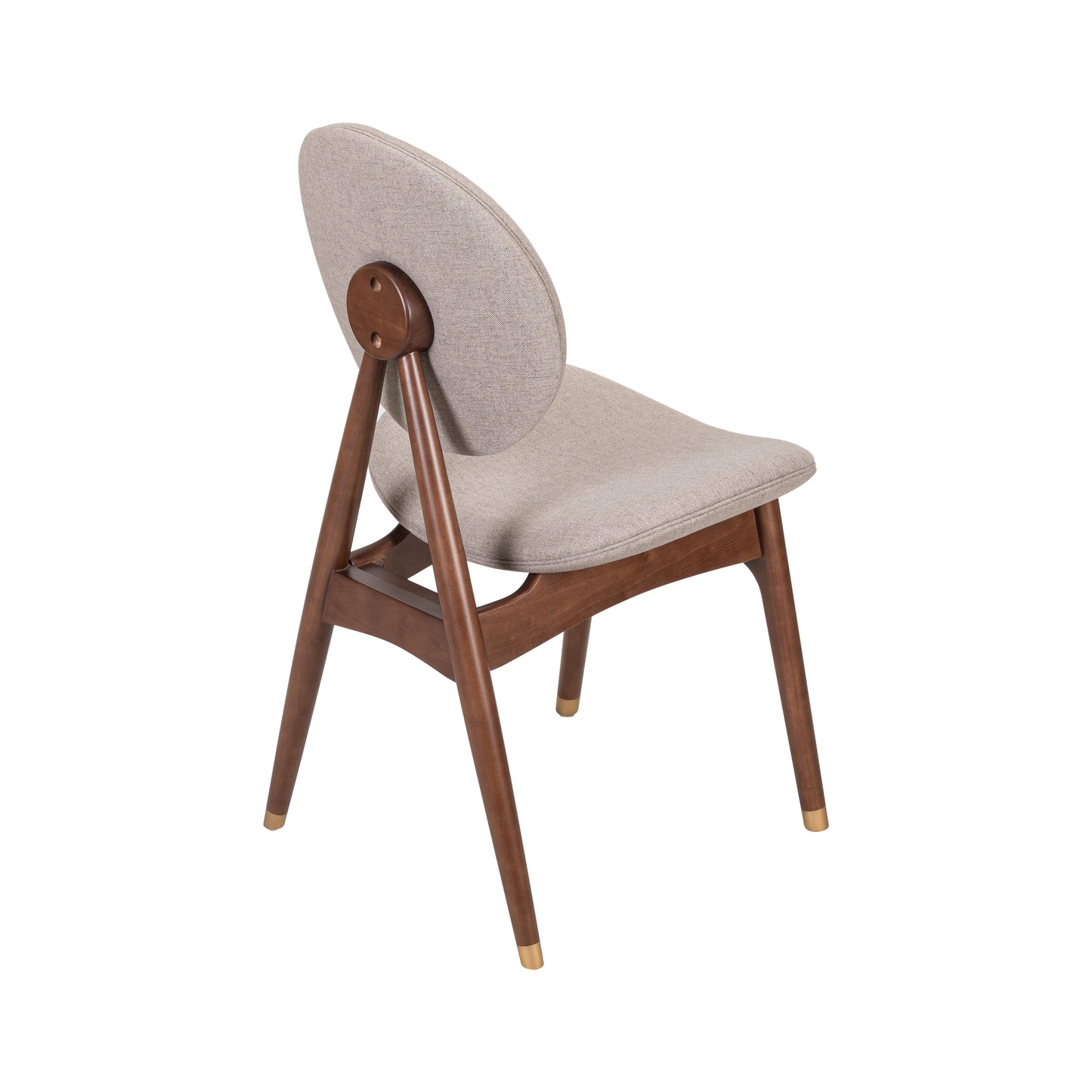 Nomi Upholstered Dining Chair with Curved Back Support and Solid Wood Frame