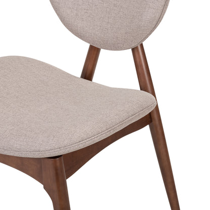 Nomi Upholstered Dining Chair with Curved Back Support and Solid Wood Frame
