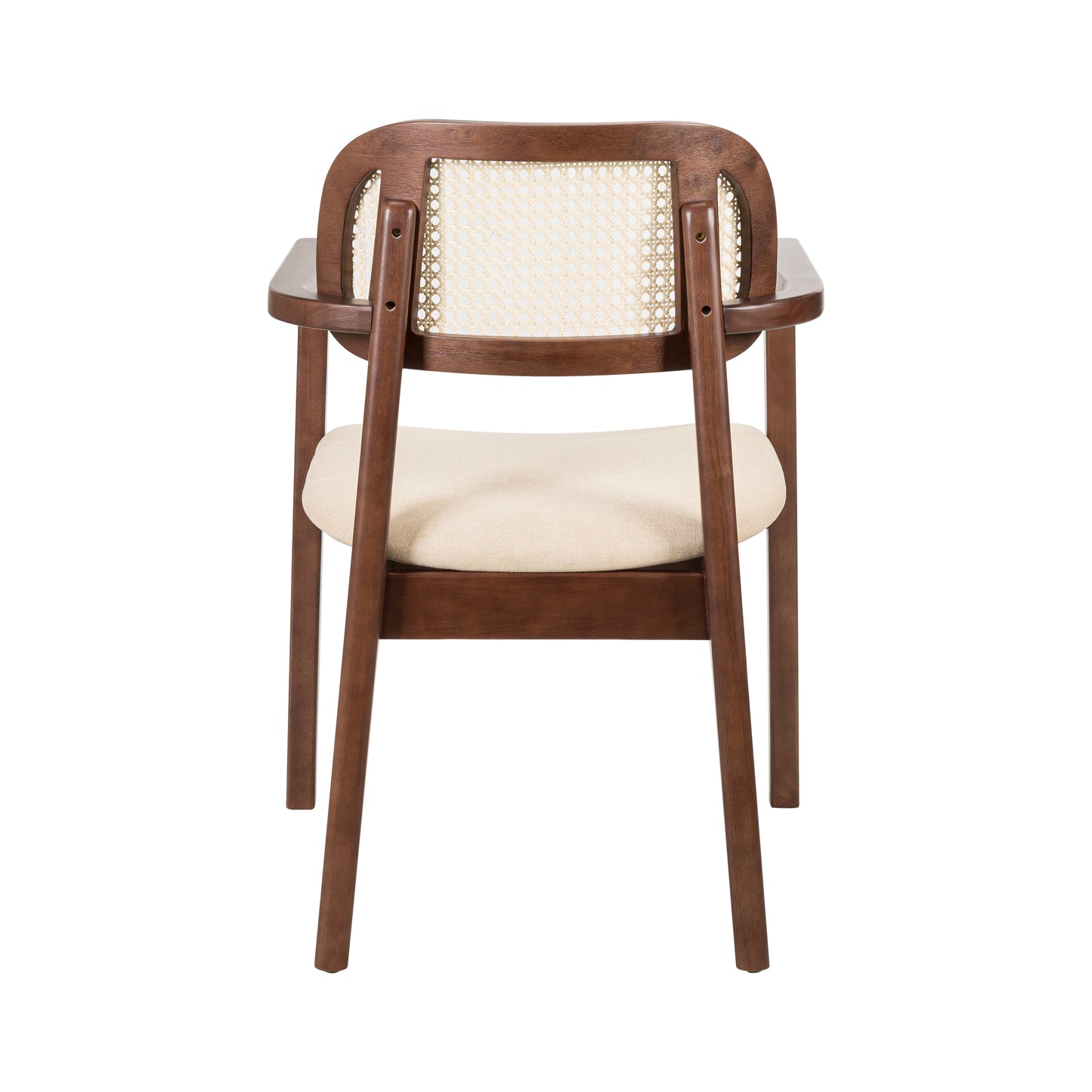 Orrin Modern Dining Chairs, Rattan Weave & Padded Seat with Comfortable Armrests,Set of 2