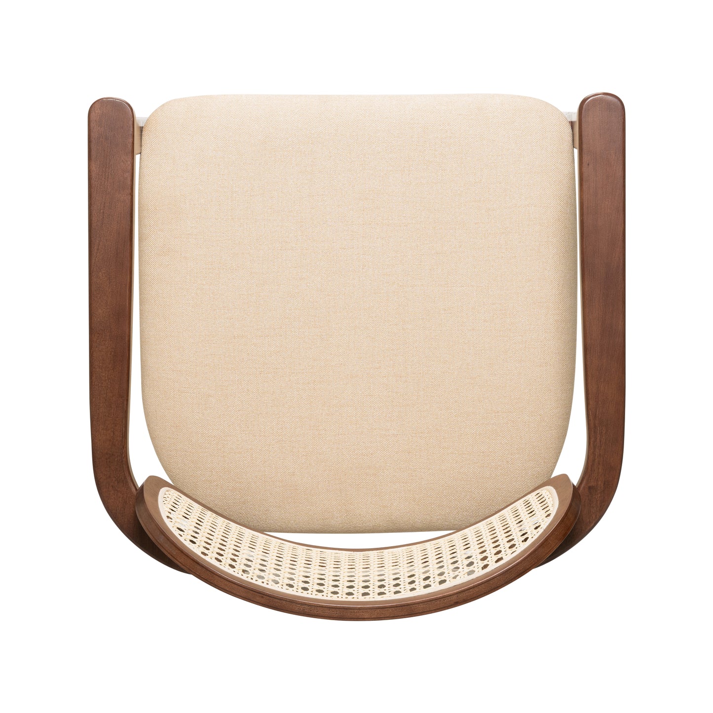 Orrin Modern Dining Chairs, Rattan Weave & Padded Seat with Comfortable Armrests,Set of 2