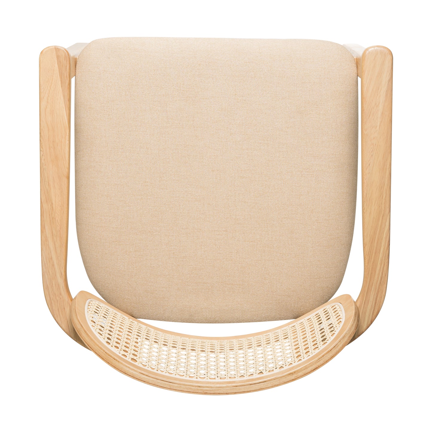 Orrin Modern Dining Chairs, Rattan Weave & Padded Seat with Comfortable Armrests,Set of 2