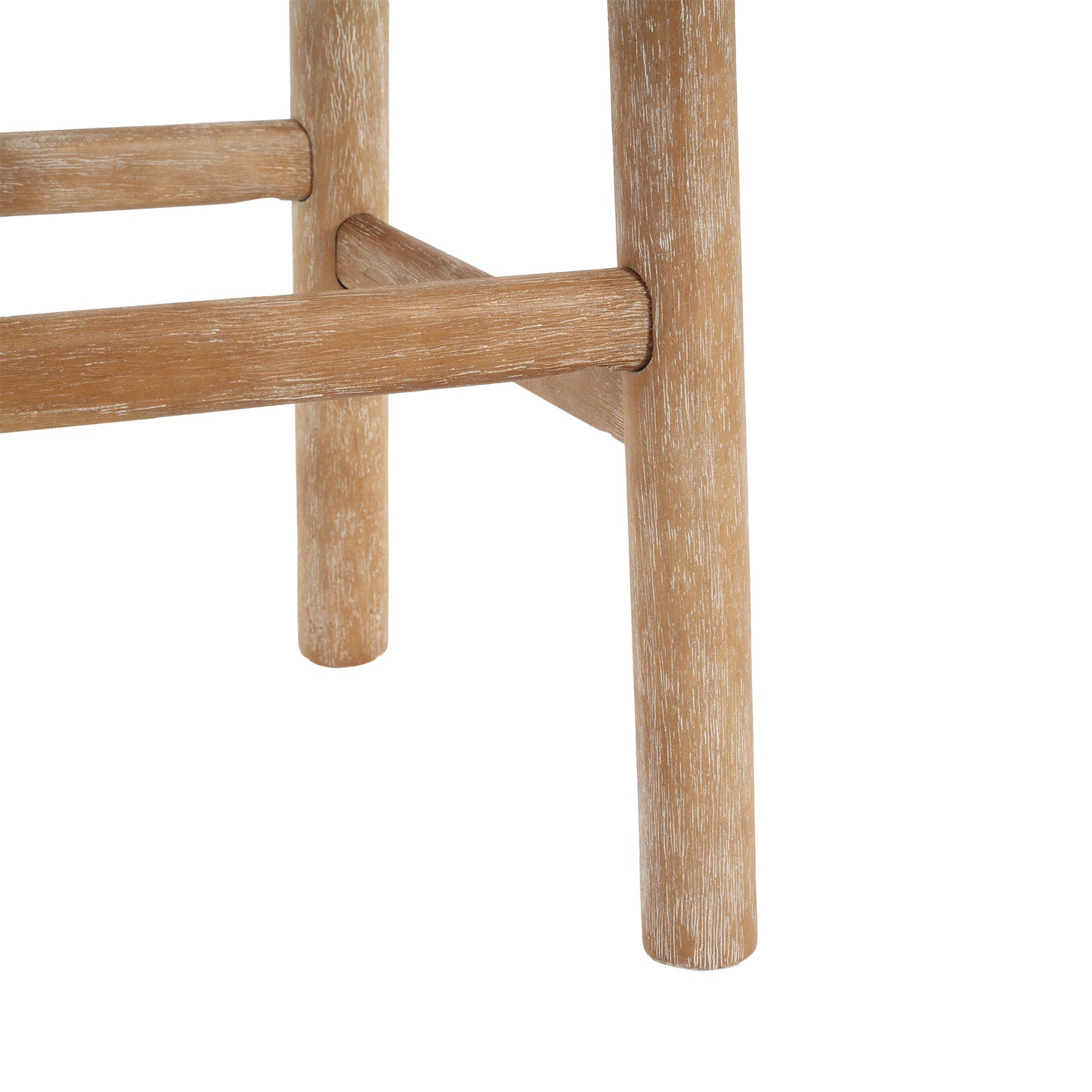 Nierbo Natural Rubber Wood & Fabric Bar Stool,Set of 2