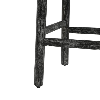 Nierbo Natural Rubber Wood & Fabric Bar Stool,Set of 2