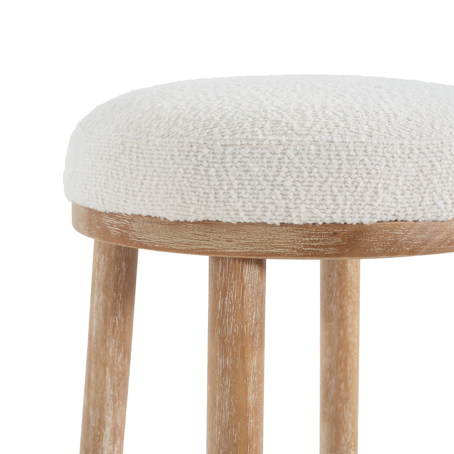 Nierbo Natural Rubber Wood & Fabric Bar Stool,Set of 2