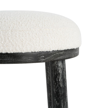 Nierbo Natural Rubber Wood & Fabric Bar Stool,Set of 2