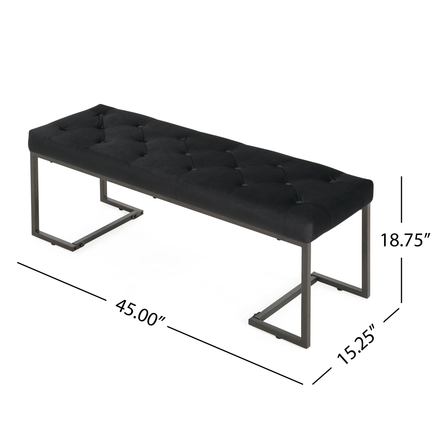 Gladys Modern Fabric Bench
