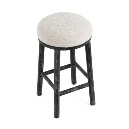 Nierbo Natural Rubber Wood & Fabric Bar Stool,Set of 2